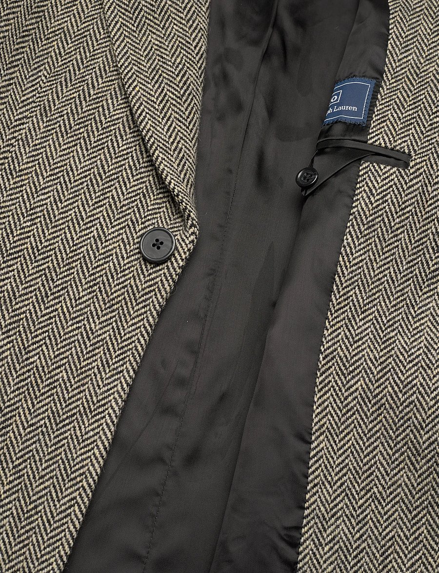Polo Ralph Lauren - 2/15NM WL HRRNGBONE-WVN-COAT - vestes d'hiver - black/cream herri - 4