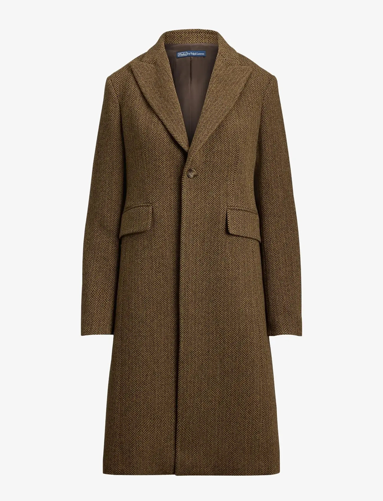 Polo Ralph Lauren - Wool-Blend Herringbone Coat - uldfrakker - brown/tan herring - 1