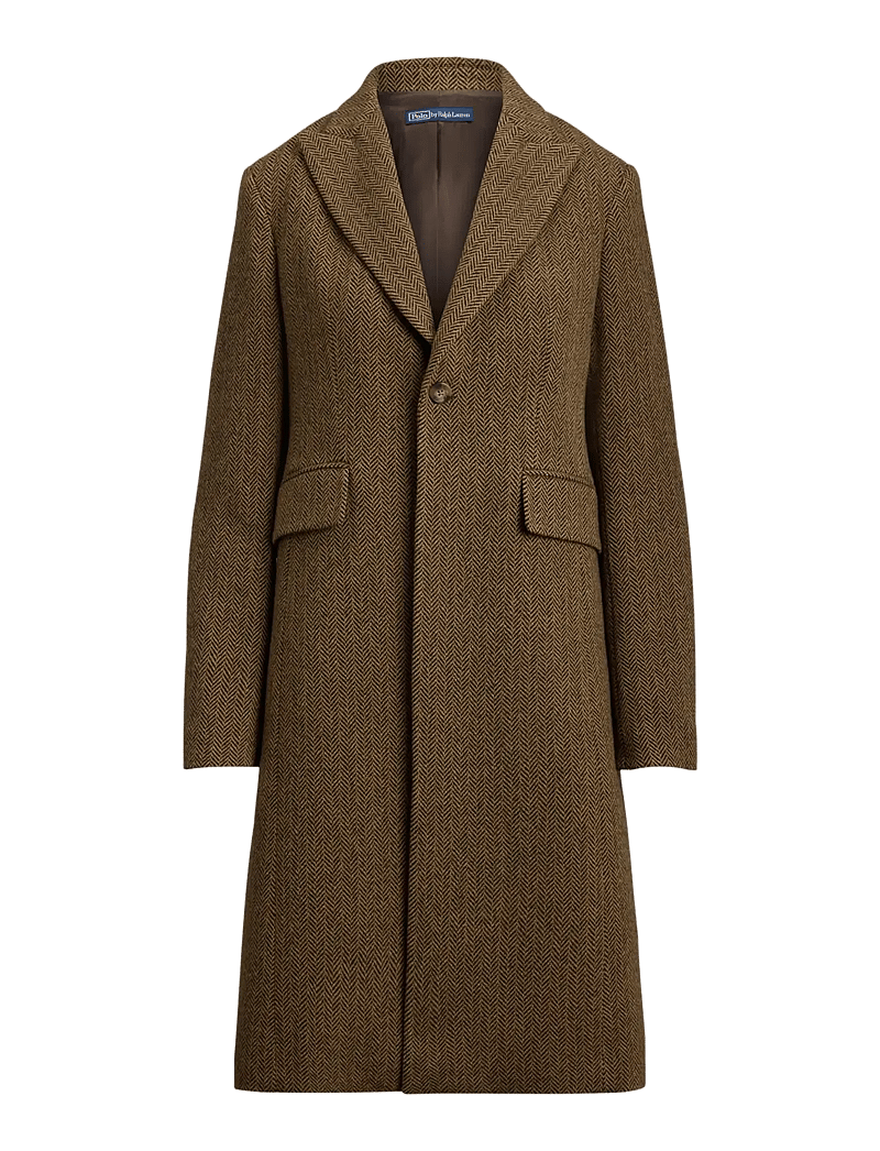 Polo Ralph Lauren - Wool-Blend Herringbone Coat - ullkappor - brown/tan herring - 1