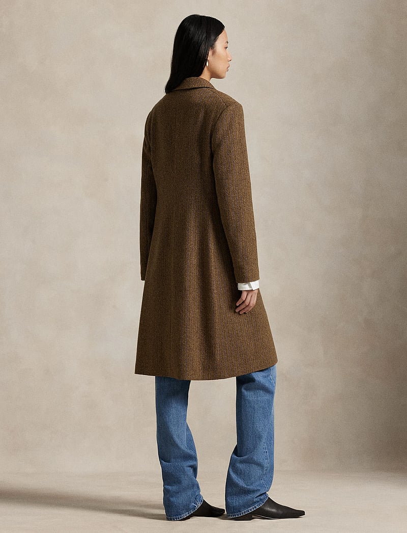 Polo Ralph Lauren - Wool-Blend Herringbone Coat - ullkappor - brown/tan herring - 2