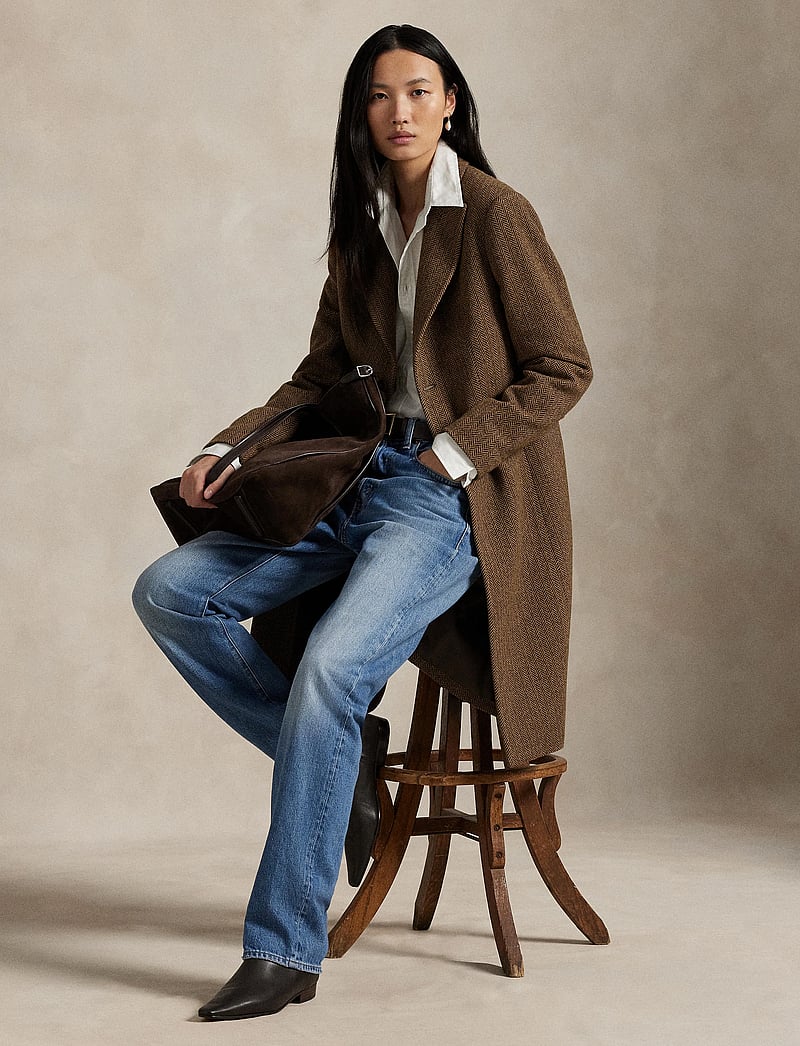 Polo Ralph Lauren - Wool-Blend Herringbone Coat - ullkappor - brown/tan herring - 3