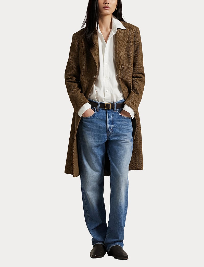 Polo Ralph Lauren - Wool-Blend Herringbone Coat - ullkappor - brown/tan herring - 4