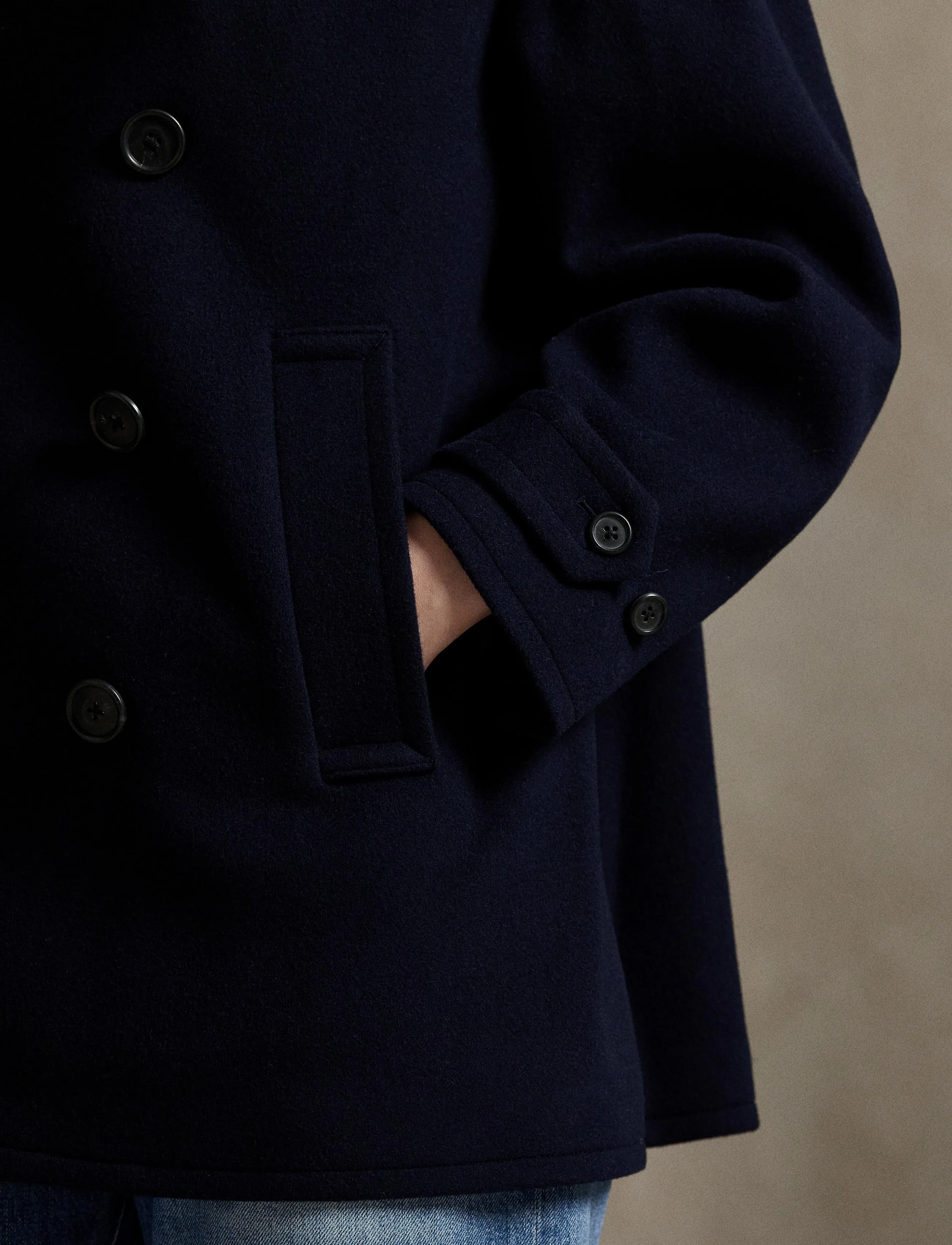 Polo Ralph Lauren Wool Melton Peacoat (PRW211966536) - Wool Coats