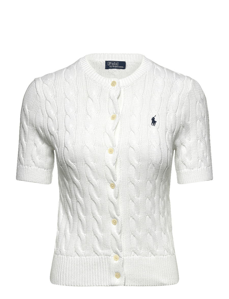 Polo Ralph Lauren - Cable-Knit Cotton Short-Sleeve Cardigan - cardigans - white - 1