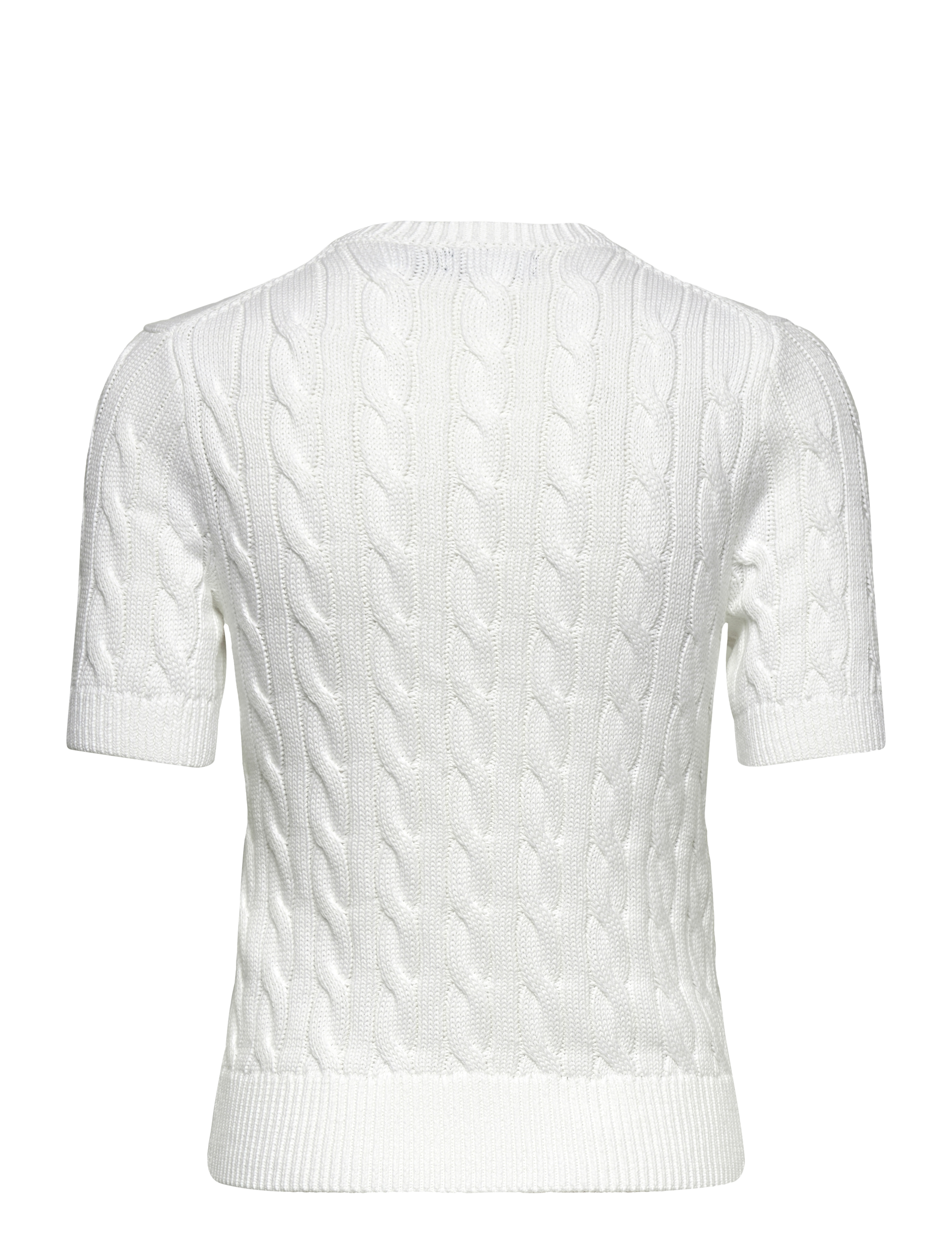 Polo Ralph Lauren - Cable-Knit Cotton Short-Sleeve Cardigan - gilets - white - 2