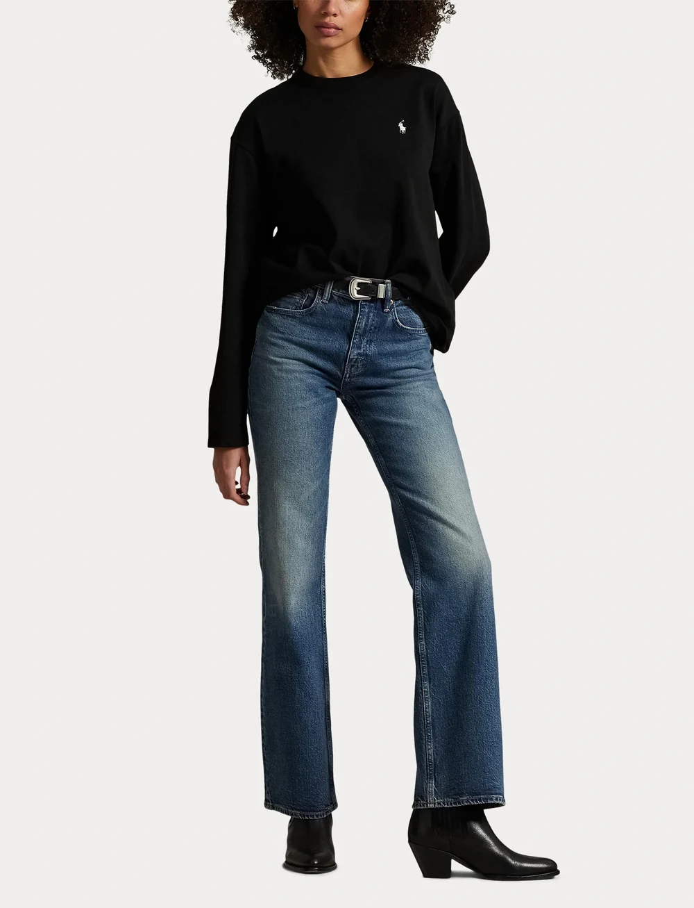 Polo Ralph Lauren - Cotton Jersey Long-Sleeve Tee - t-paidat & topit - polo black - 4