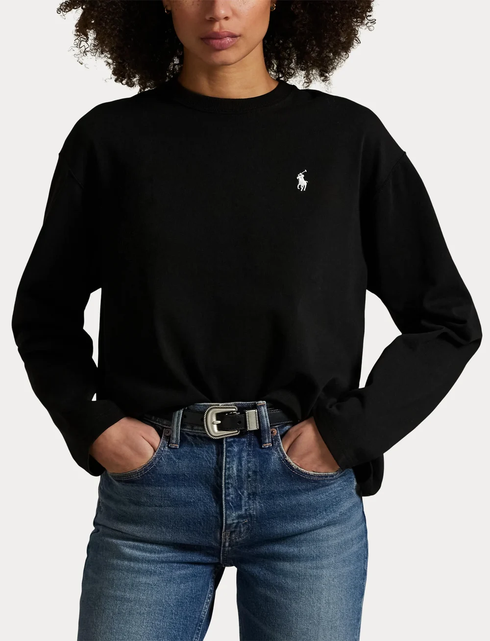 Polo Ralph Lauren - Cotton Jersey Long-Sleeve Tee - t-paidat & topit - polo black - 5