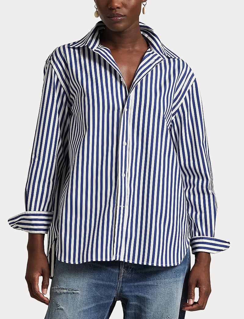 Polo Ralph Lauren - Oversize Fit Striped Cotton Shirt - teksasärgid - 1323 fall royal - 5