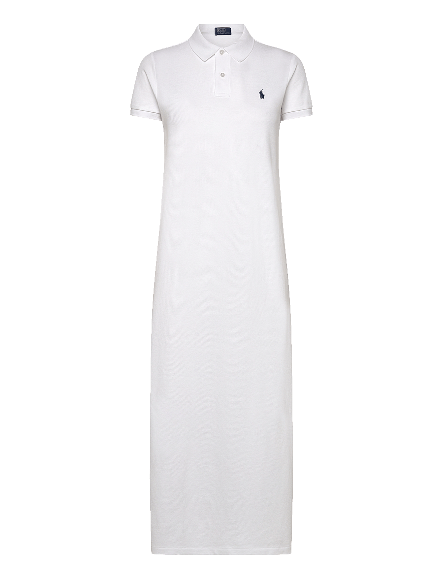 Polo Ralph Lauren - Cotton Mesh Polo Dress - maxi sukienki - white - 1
