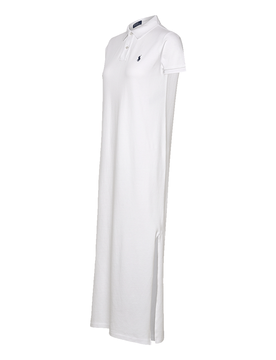 Polo Ralph Lauren - Cotton Mesh Polo Dress - maxi sukienki - white - 3