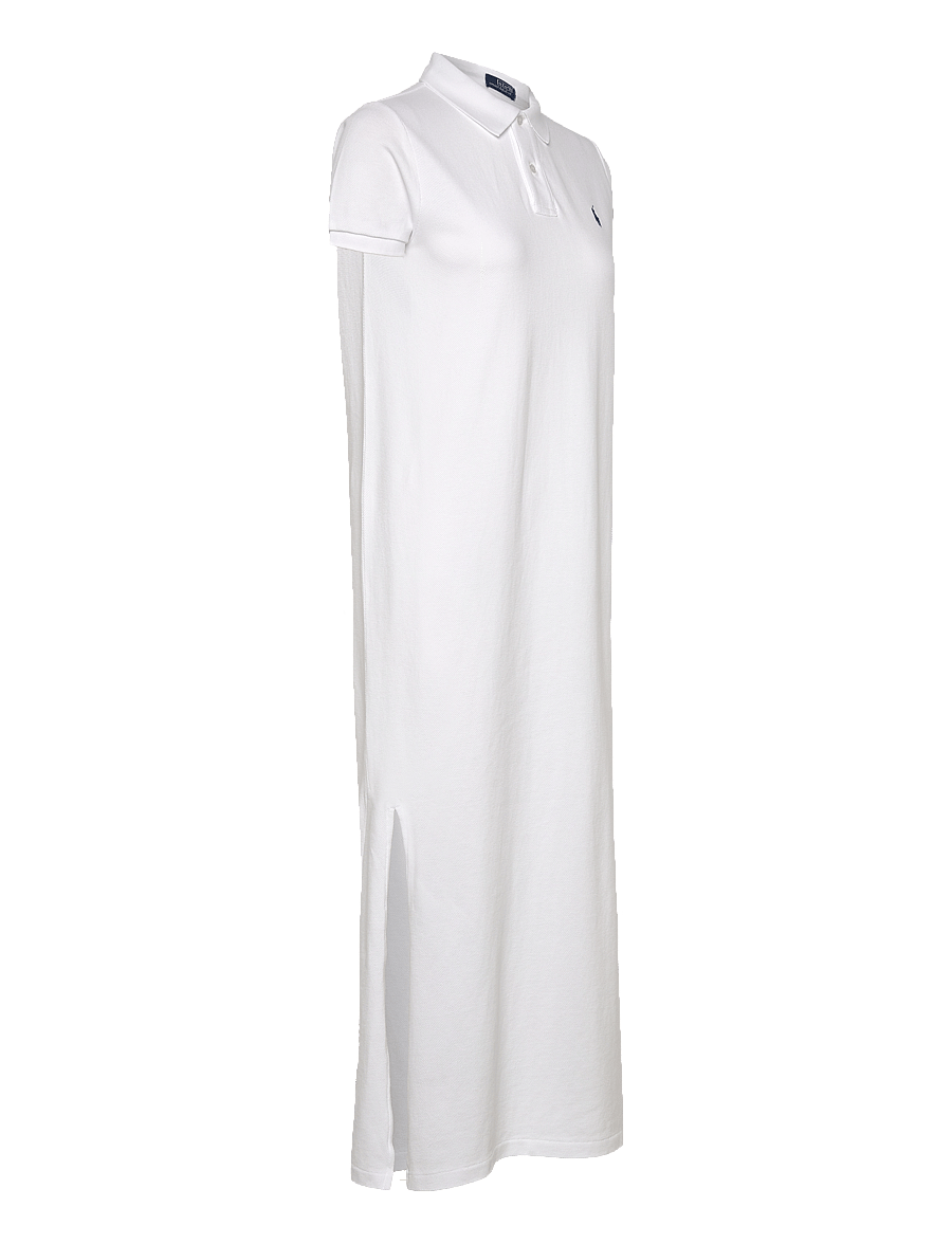 Polo Ralph Lauren - Cotton Mesh Polo Dress - maxi sukienki - white - 4