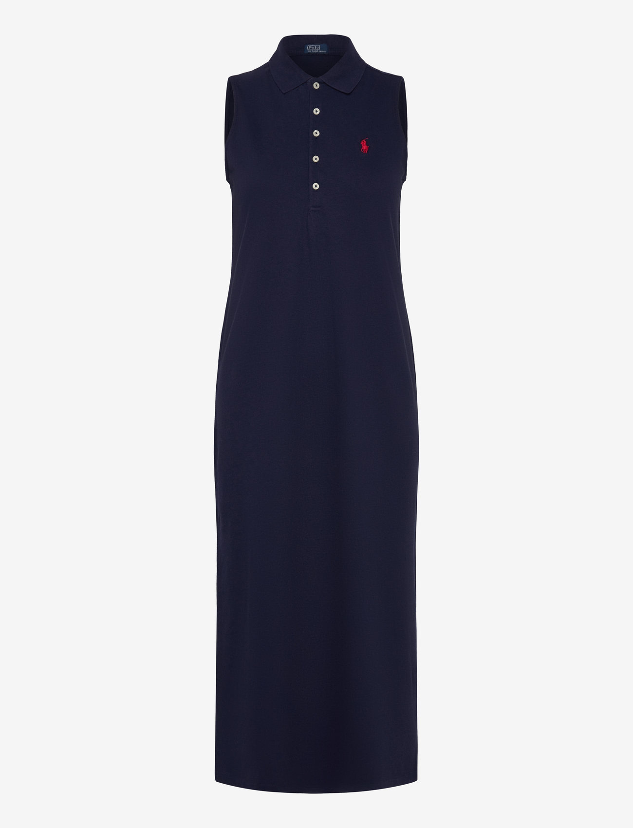 Polo Ralph Lauren - Stretch-Cotton Sleeveless Polo Dress - skjortklänningar - newport navy - 0