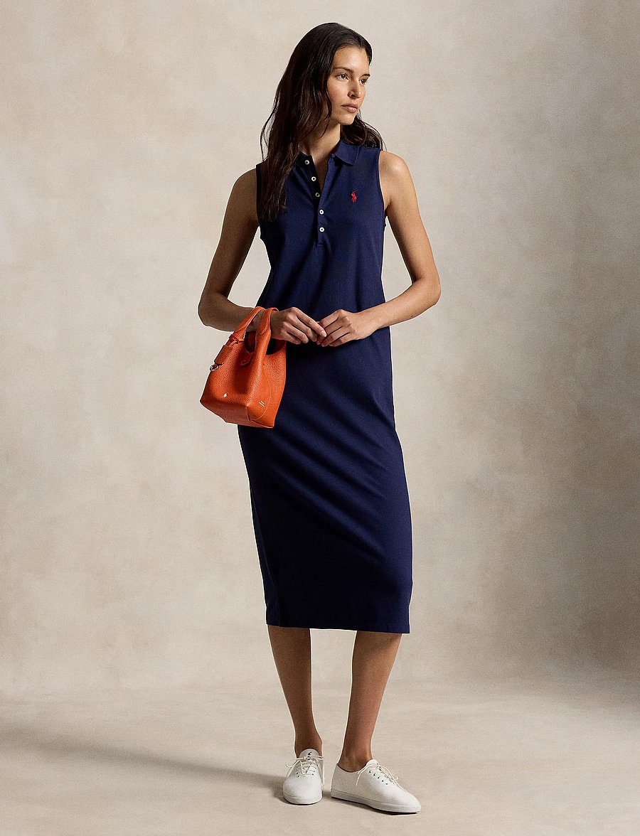 Polo Ralph Lauren - Stretch-Cotton Sleeveless Polo Dress - vasaras kleitas - newport navy - 3
