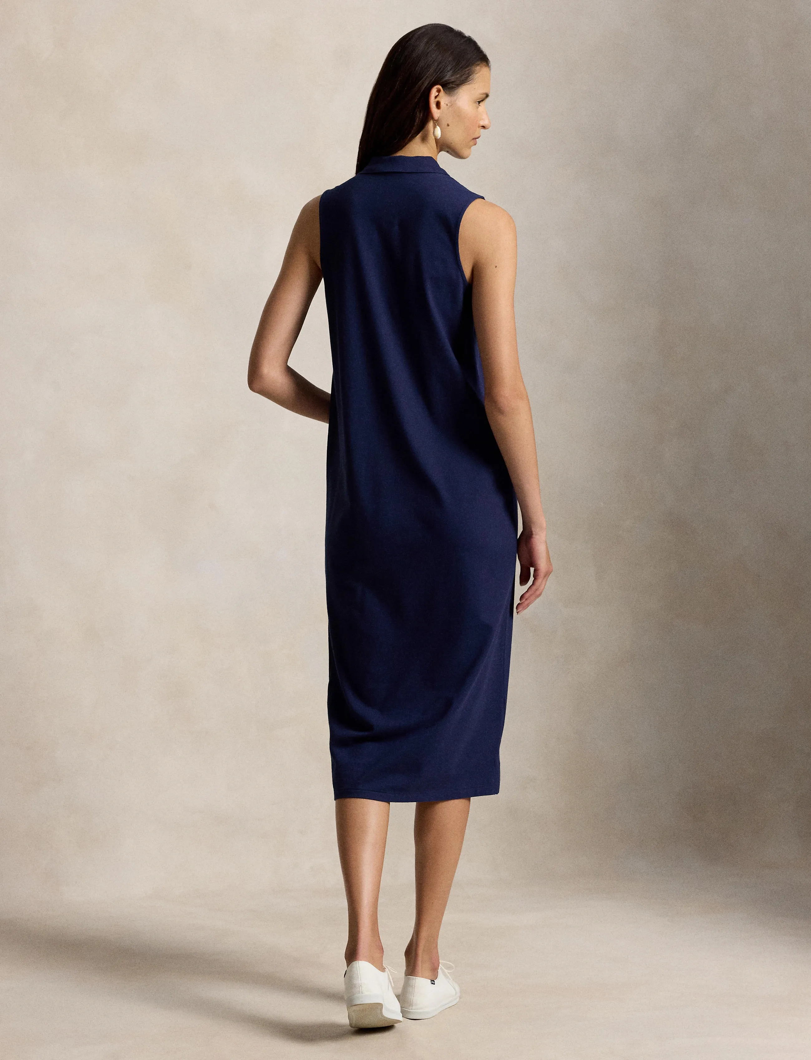 Polo Ralph Lauren - Stretch-Cotton Sleeveless Polo Dress - vasaras kleitas - newport navy - 5