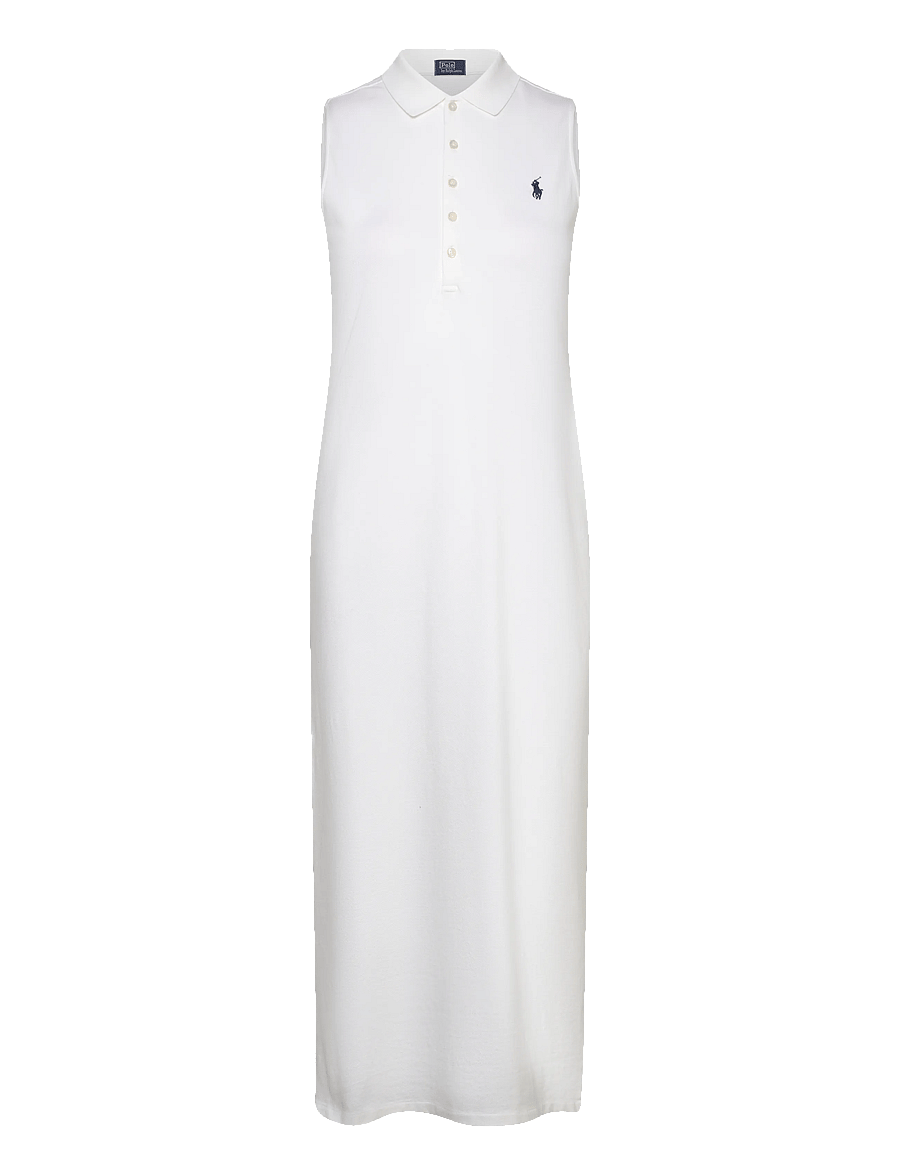 Polo Ralph Lauren - Stretch-Cotton Sleeveless Polo Dress - maxi dresses - white - 1