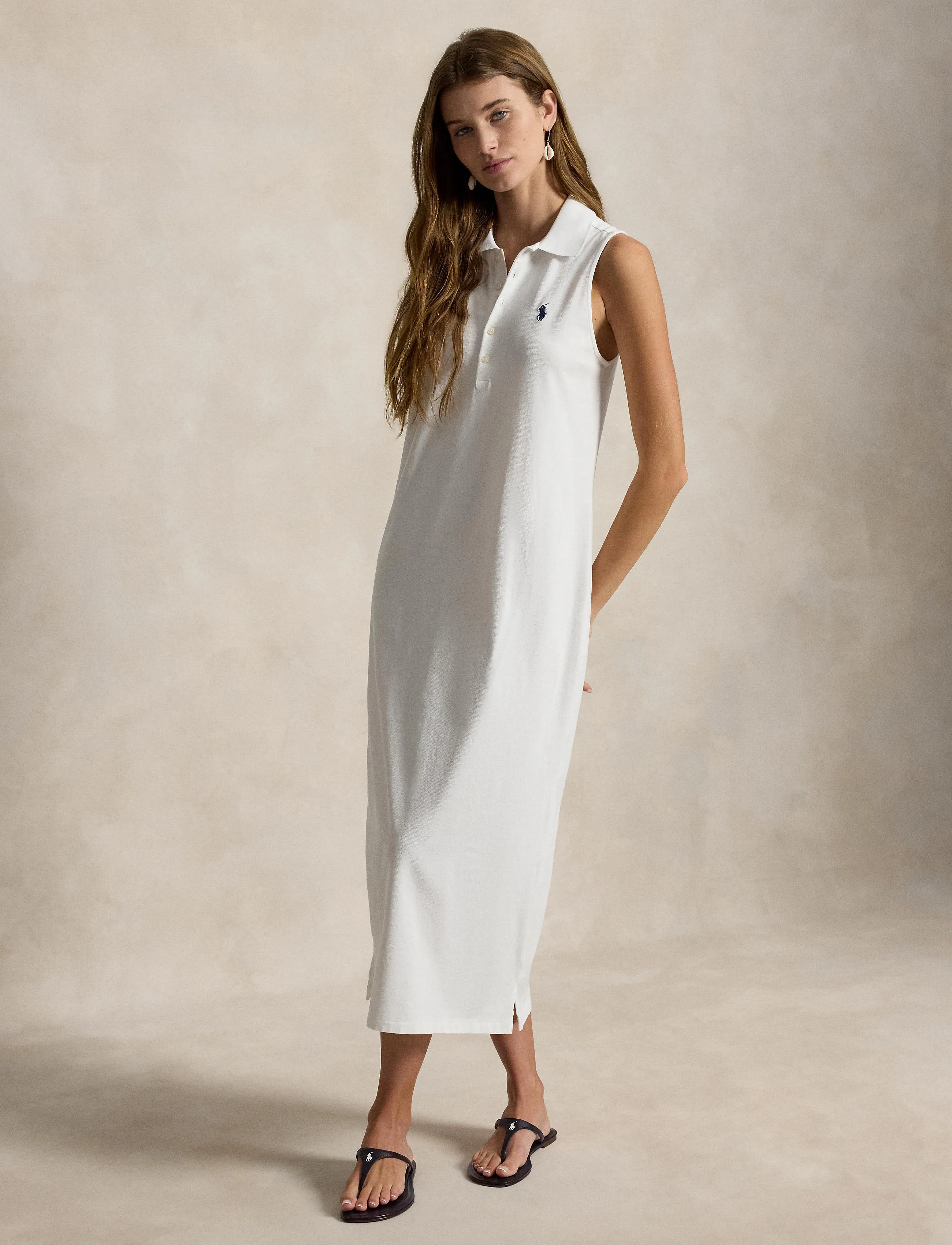 Polo Ralph Lauren Stretch-Cotton Sleeveless Polo Dress midiklänningar dam – bild 5