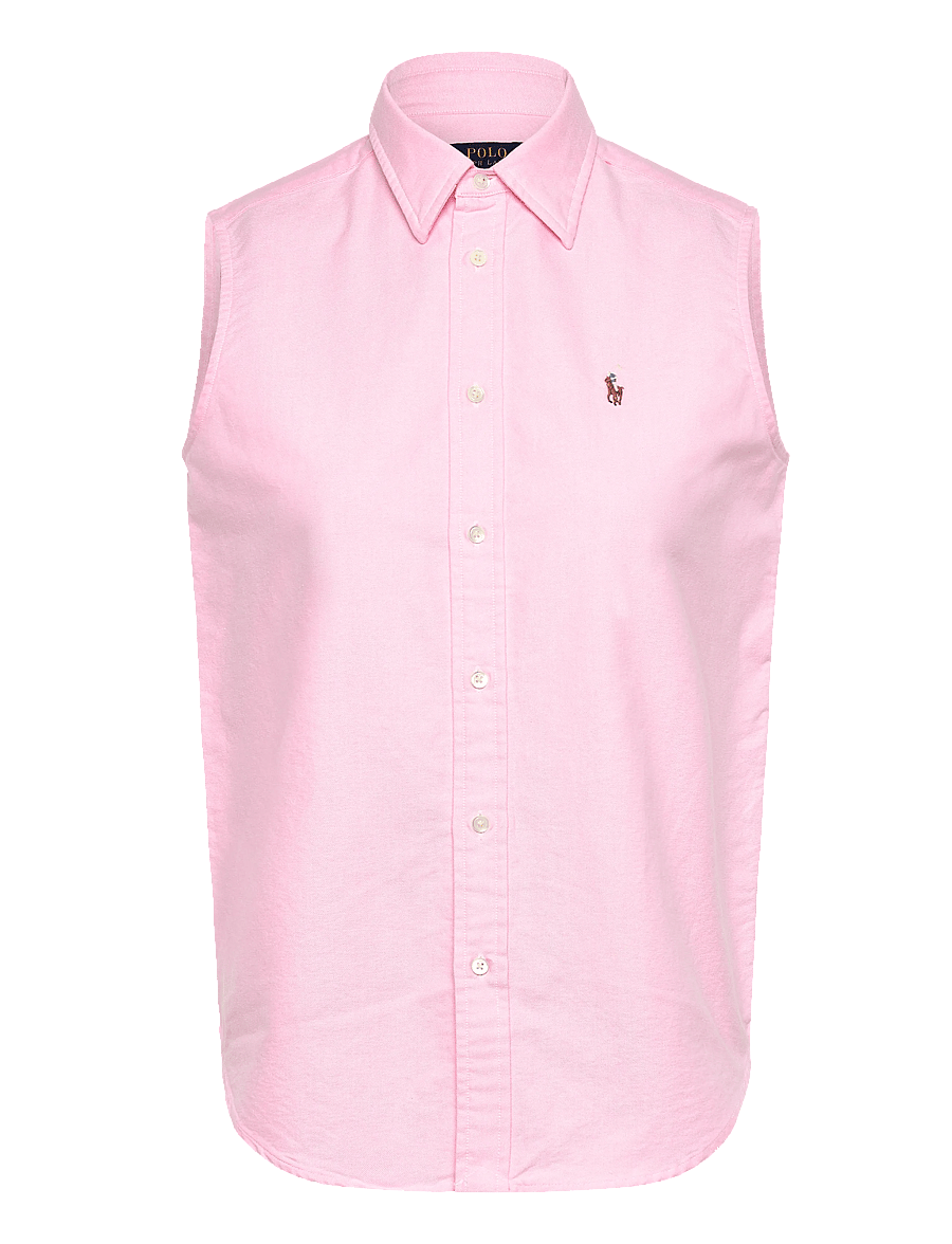 Polo Ralph Lauren - Cotton Oxford Sleeveless Shirt - jeansskjortor - bath pink - 0