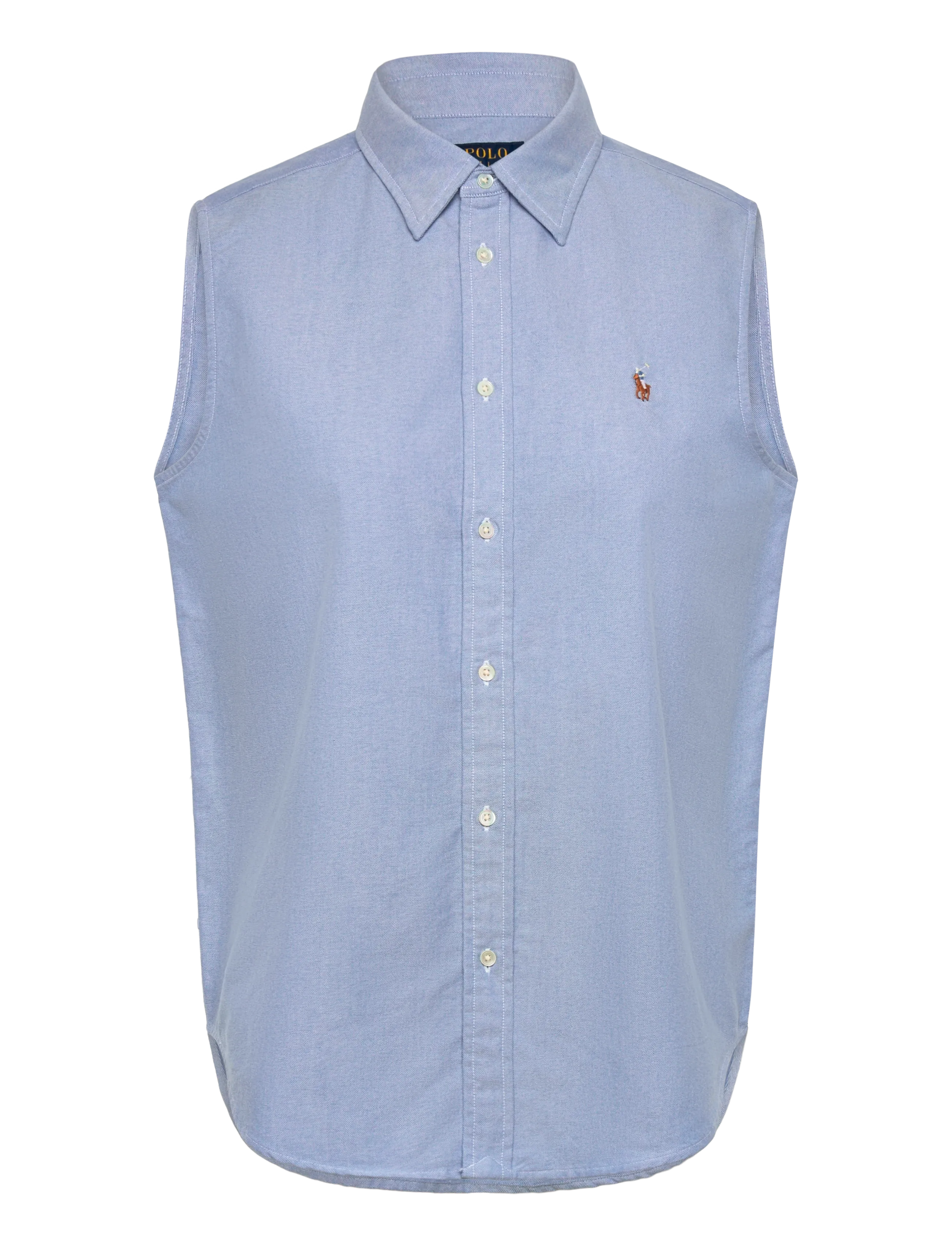 Polo Ralph Lauren - Cotton Oxford Sleeveless Shirt - denim shirts - bsr blue - 0
