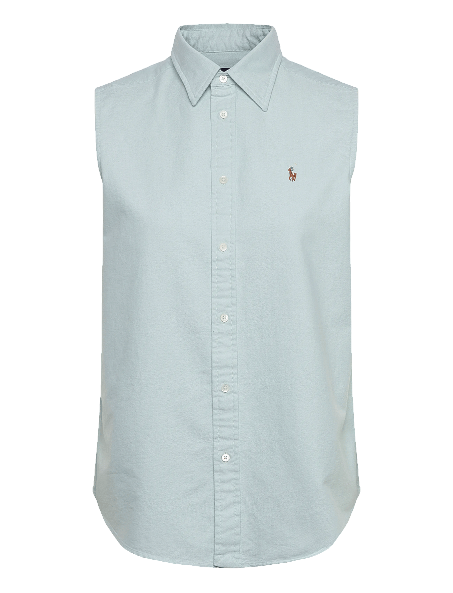 Polo Ralph Lauren - Cotton Oxford Sleeveless Shirt - jeansblouses - essex green - 0