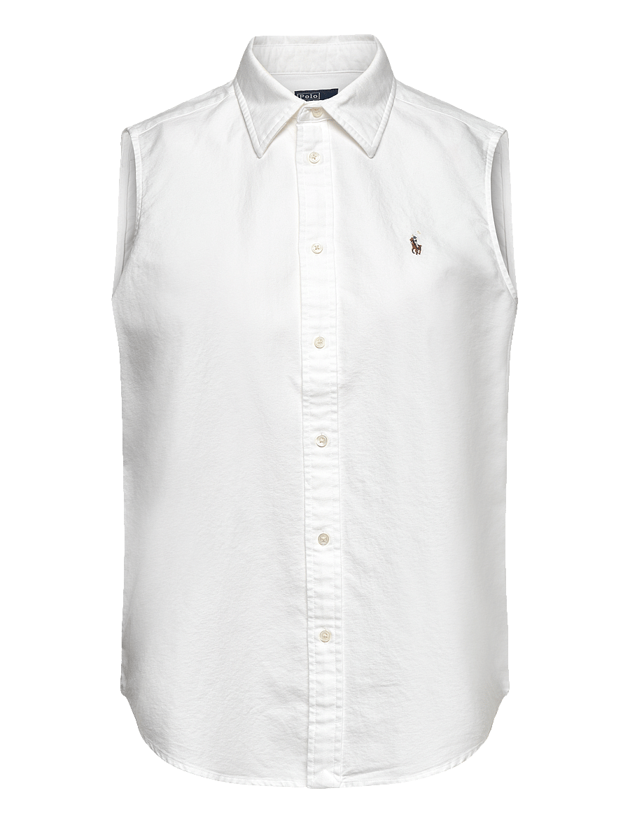 Polo Ralph Lauren - Cotton Oxford Sleeveless Shirt - blouses sans manches - bsr white - 0