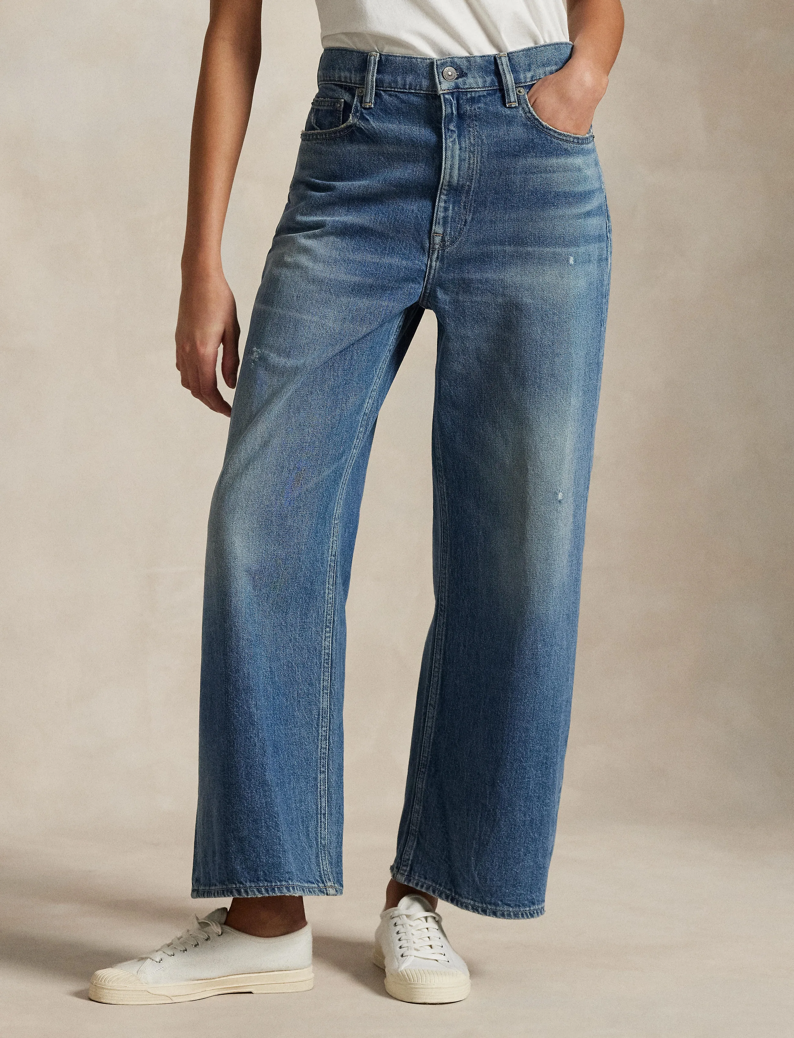 Polo Ralph Lauren High-Rise Wide-Leg Crop Jean - Campaign - MACEEN WASH / blue