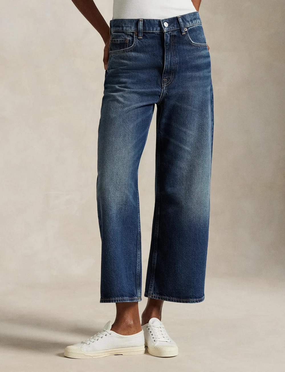 Polo Ralph Lauren - High-Rise Wide-Leg Crop Jean - vida jeans - mylio wash - 0