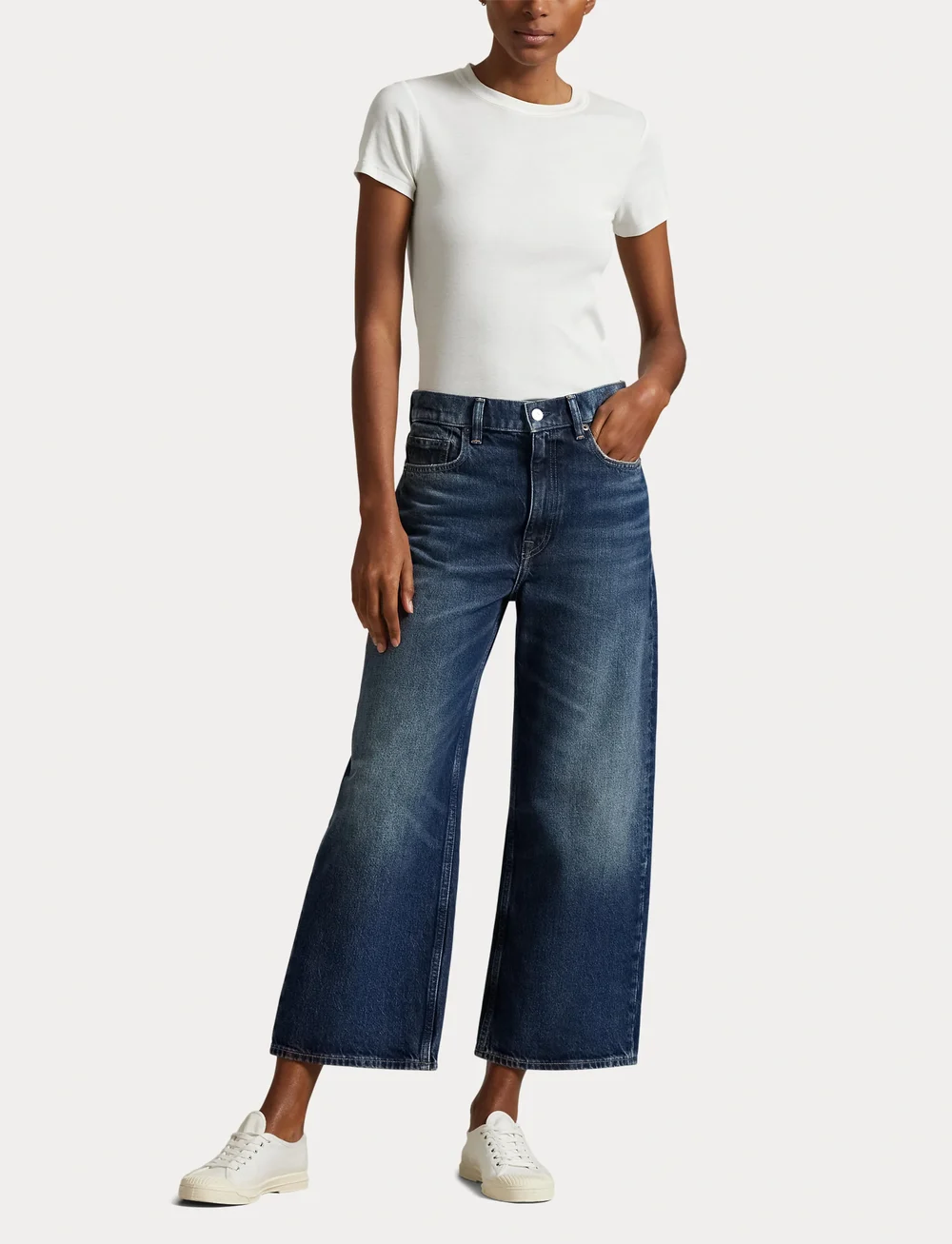 Polo Ralph Lauren - High-Rise Wide-Leg Crop Jean - vida jeans - mylio wash - 4