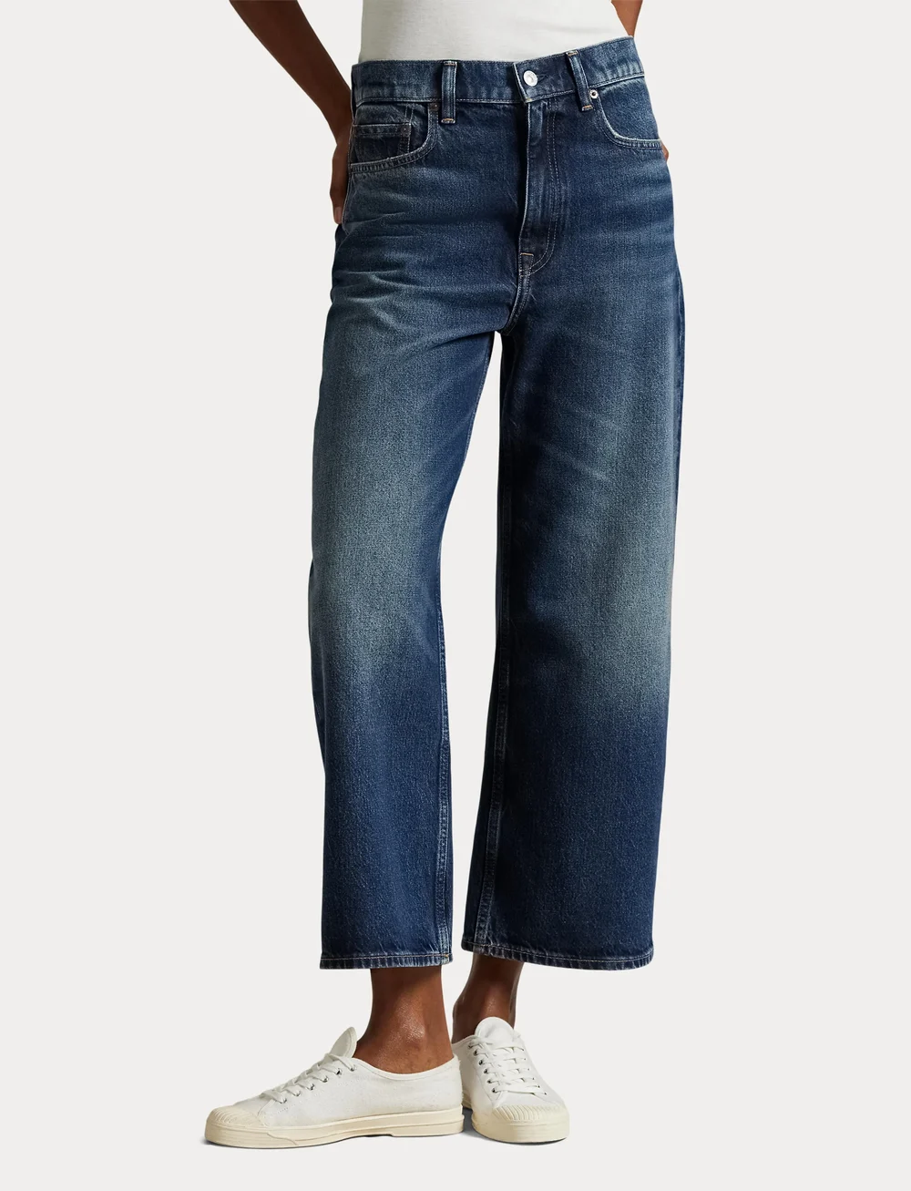 Polo Ralph Lauren - High-Rise Wide-Leg Crop Jean - vida jeans - mylio wash - 5