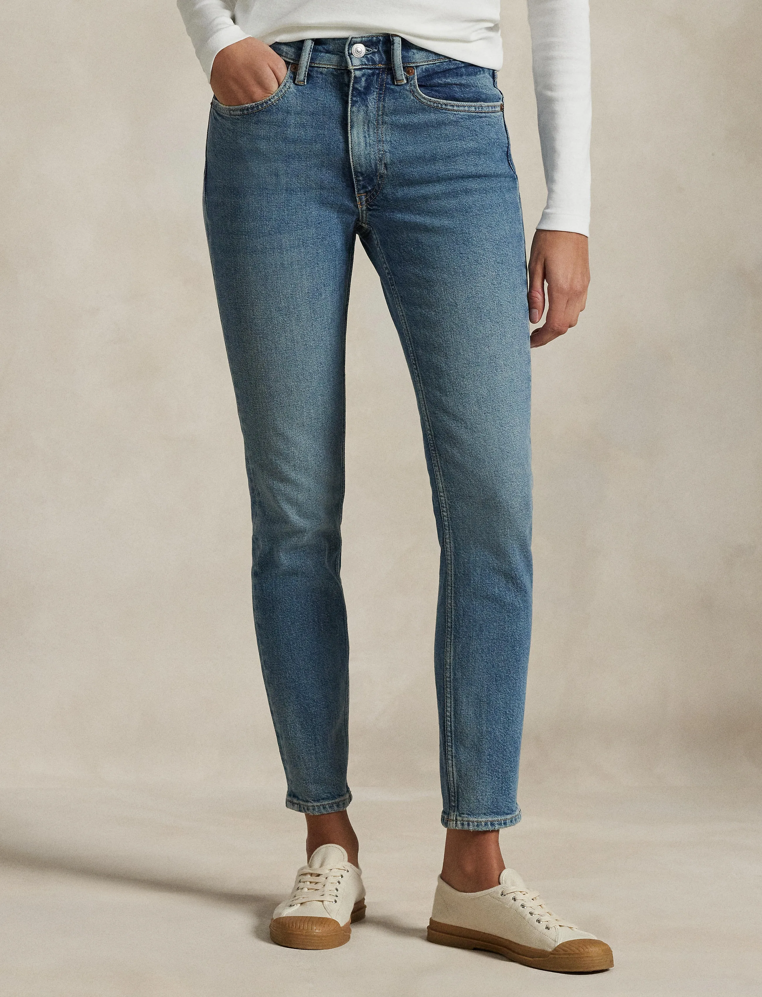 Polo Ralph Lauren Mid-Rise Super-Slim Jean - Transitional Layering - ANTARES WASH / blue
