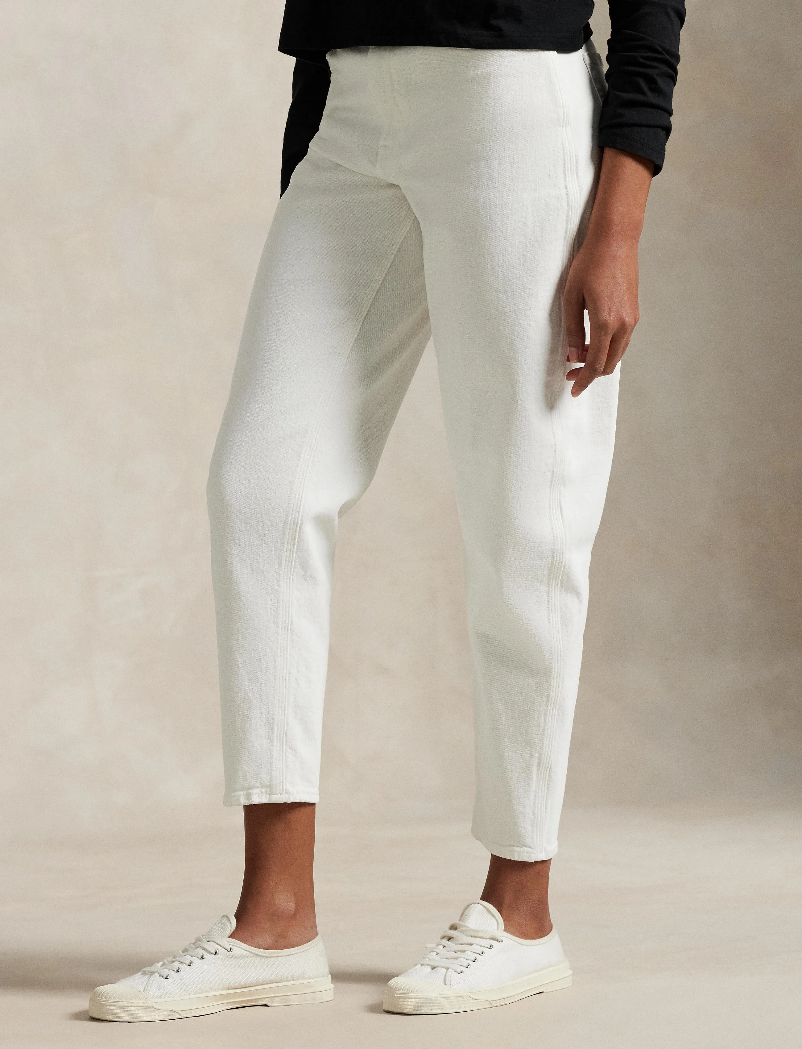 Polo Ralph Lauren Curved Tapered Jean, 27, White, Jeans > Barrel Jeans, Dame