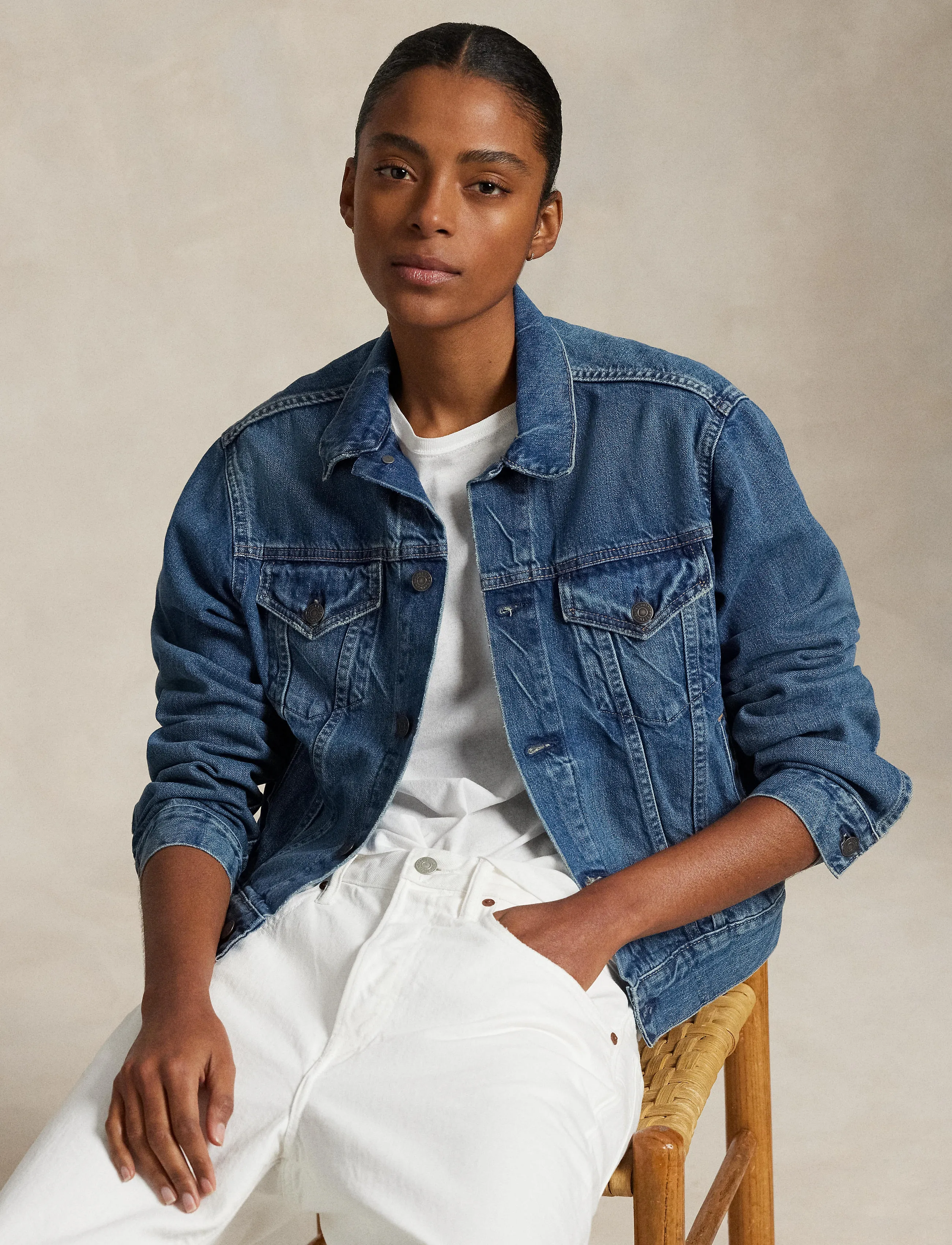 Polo Ralph Lauren Truckerjacka i blå denim dam – bild 6