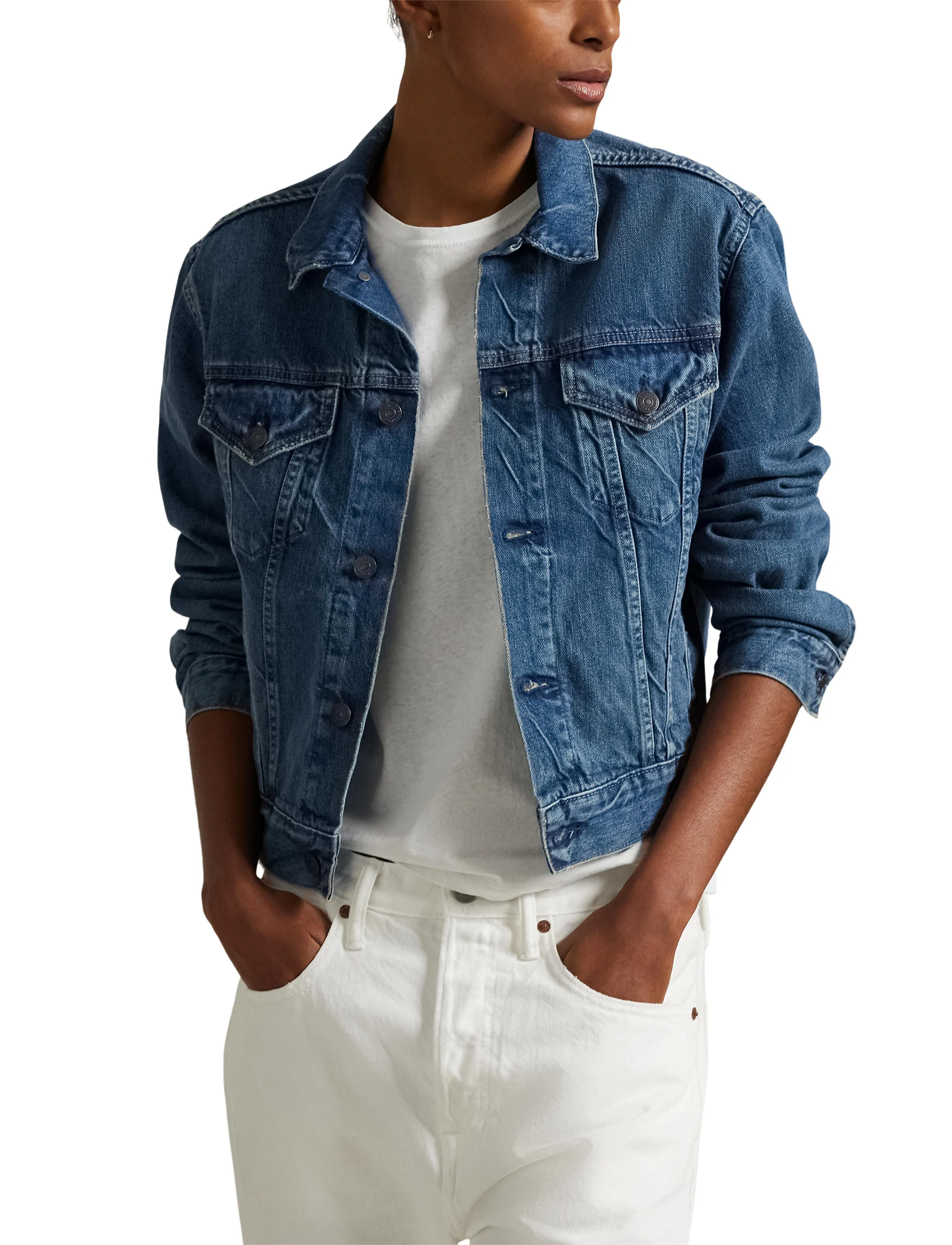 Polo Ralph Lauren Truckerjacka i blå denim dam – bild 7