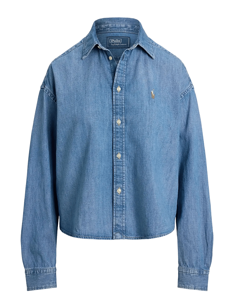 Polo Ralph Lauren - Cropped Boxy Denim Shirt - denimskjorter - zaia wash - 1