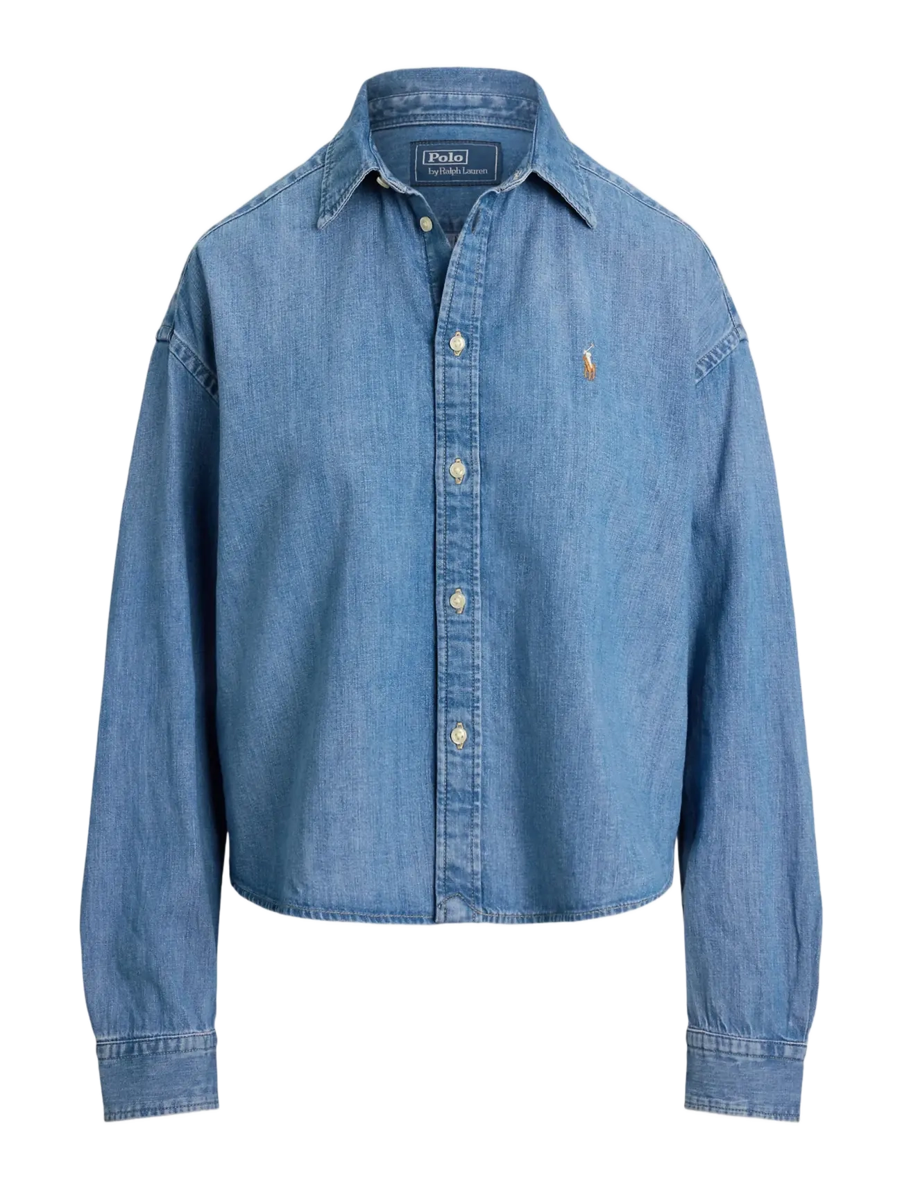 Polo Ralph Lauren - Cropped Boxy Denim Shirt - zaia wash - 1