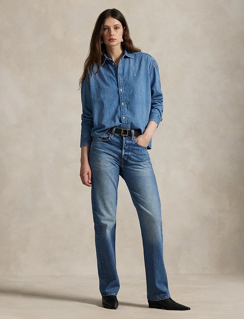 Polo Ralph Lauren - Cropped Boxy Denim Shirt - denimskjorter - zaia wash - 0