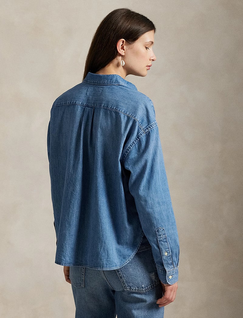 Polo Ralph Lauren - Cropped Boxy Denim Shirt - denimskjorter - zaia wash - 2