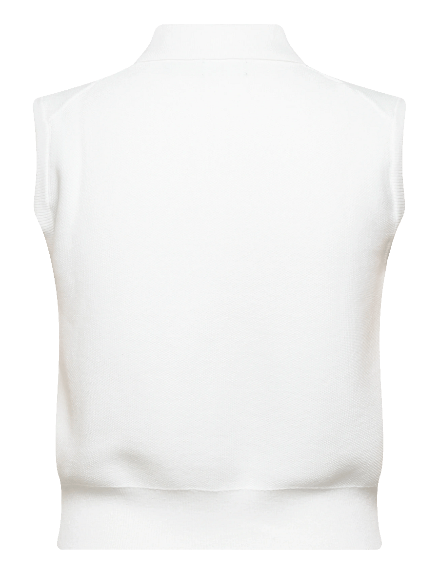 Polo Ralph Lauren - Cotton Cropped Sleeveless Polo Sweater - Ärmellose tops - white - 1