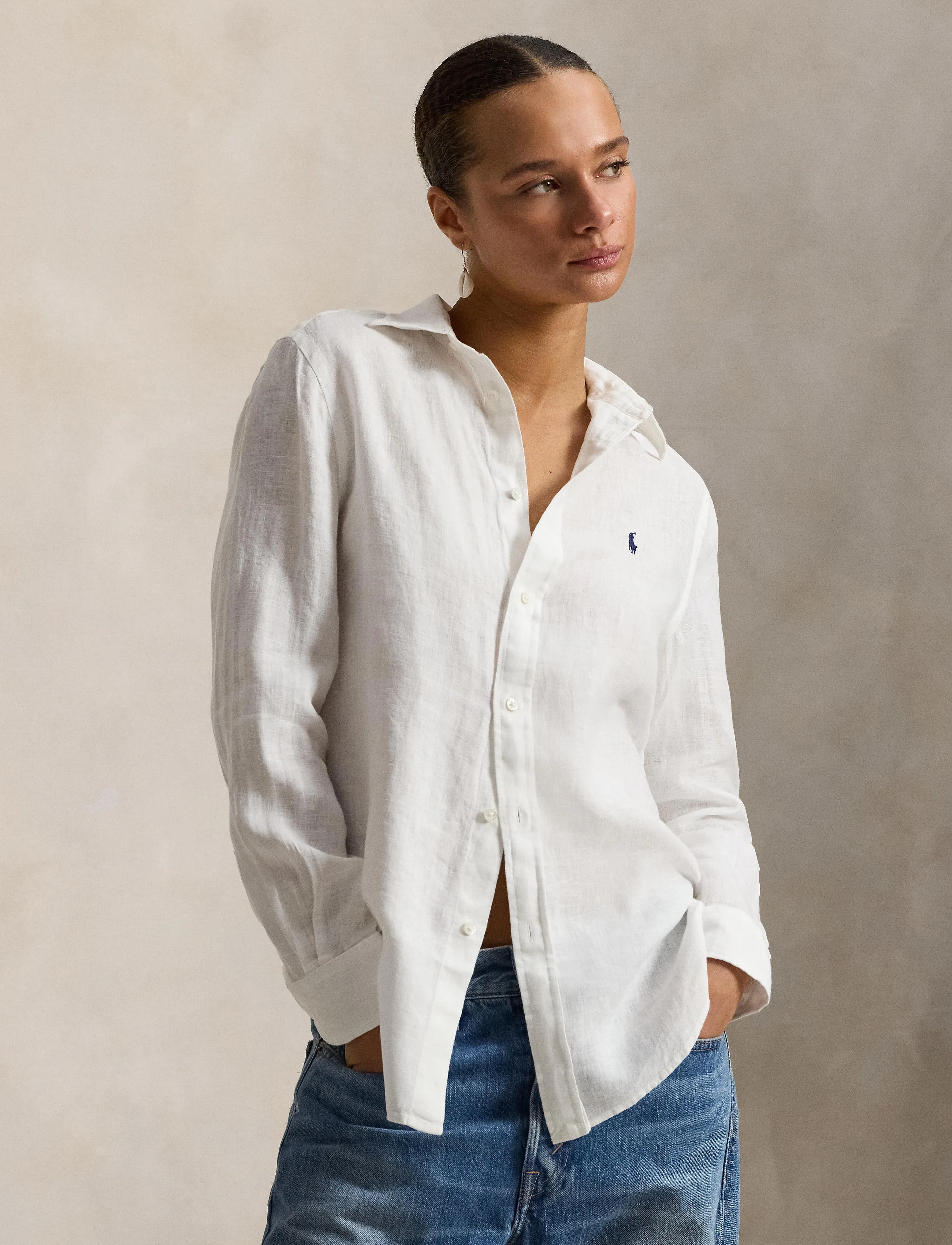 Polo Ralph Lauren Classic Fit Linen Shirt - Hemden - CLASSIC OXFORD WH / white