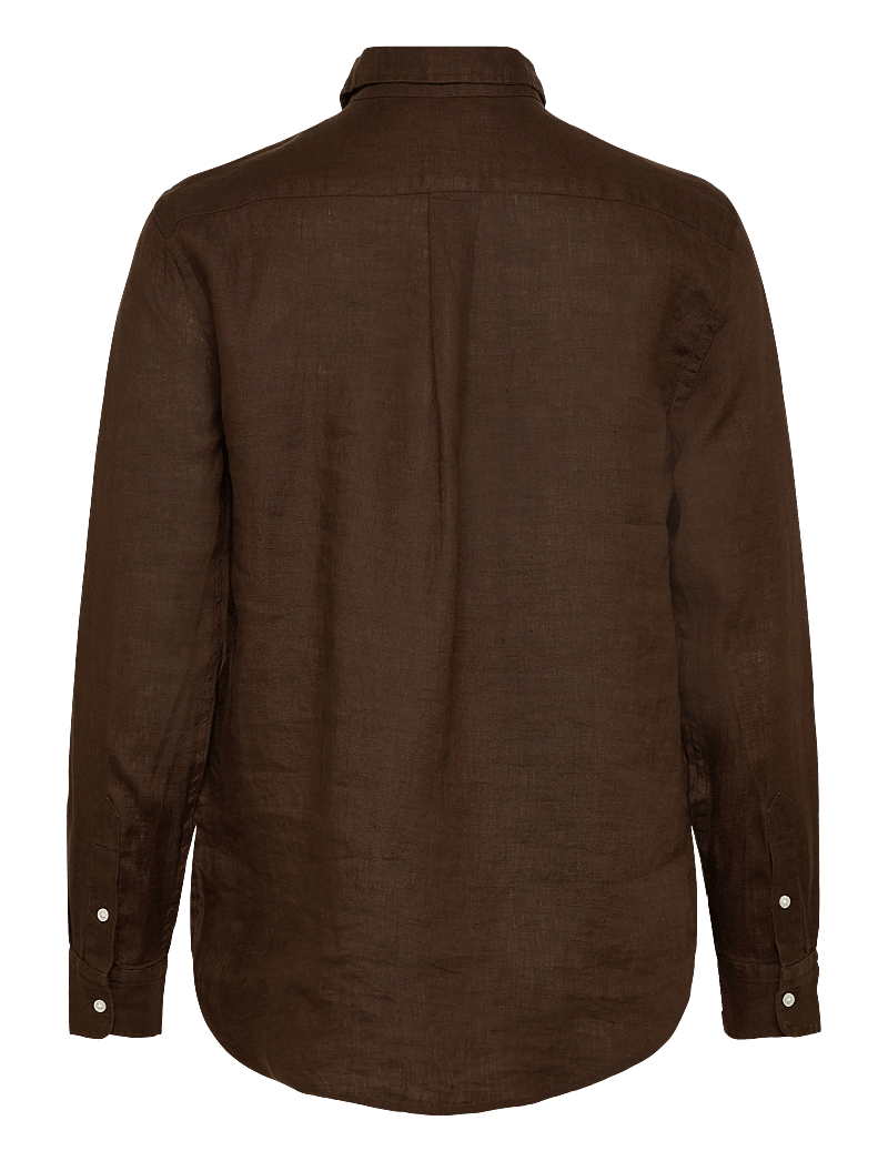 Polo Ralph Lauren - Classic Fit Linen Shirt - denimskjorter - dark brown - 1