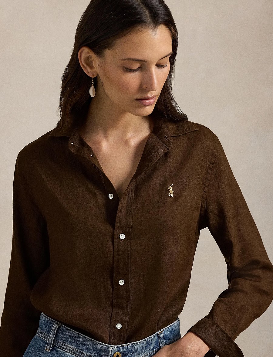 Polo Ralph Lauren - Classic Fit Linen Shirt - jeanshemden - dark brown - 4