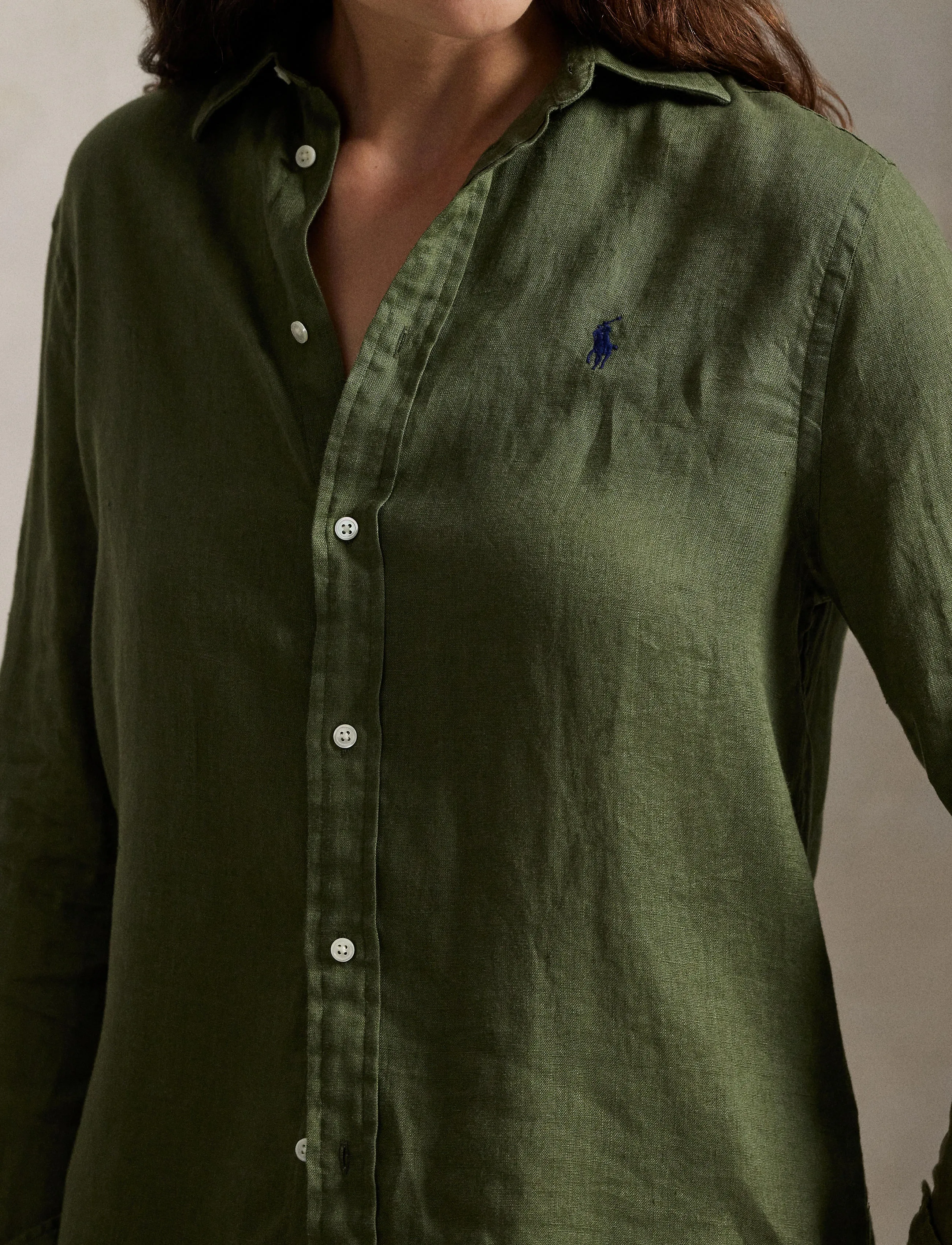 Polo Ralph Lauren - Classic Fit Linen Shirt - denimskjorter - supply olive - 4