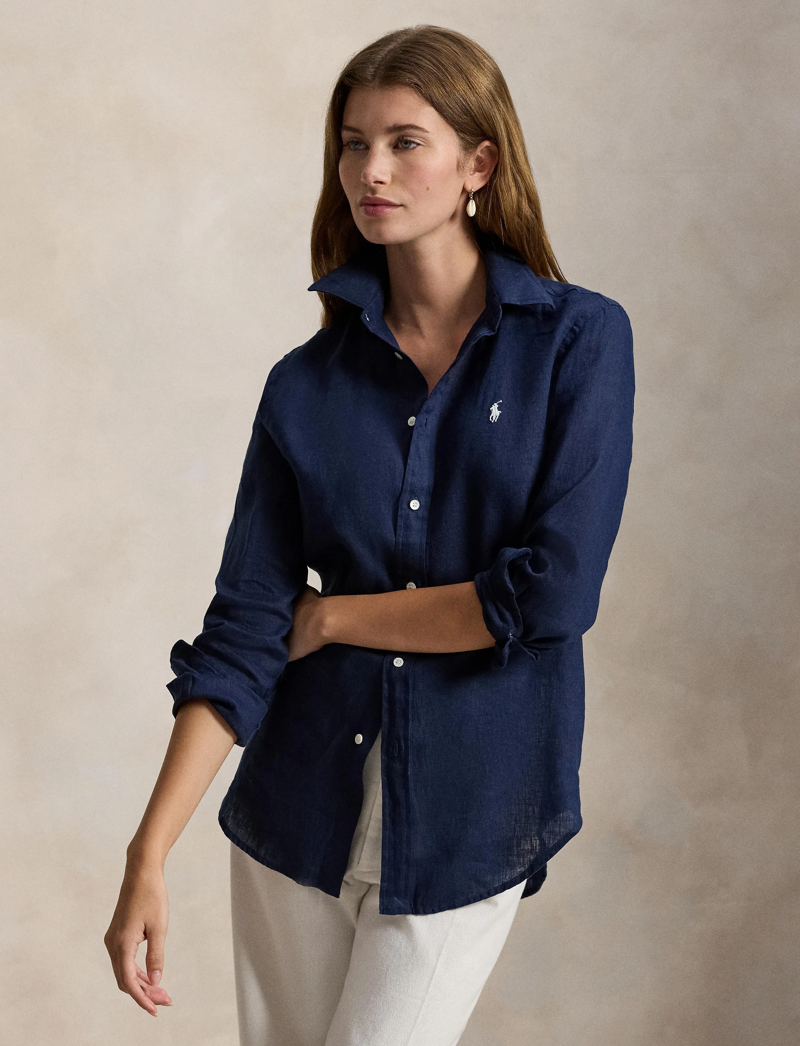 Polo Ralph Lauren 17/1 PD LINEN-LSL-BFS - Linskjorter - TIDAL NAVY / navy