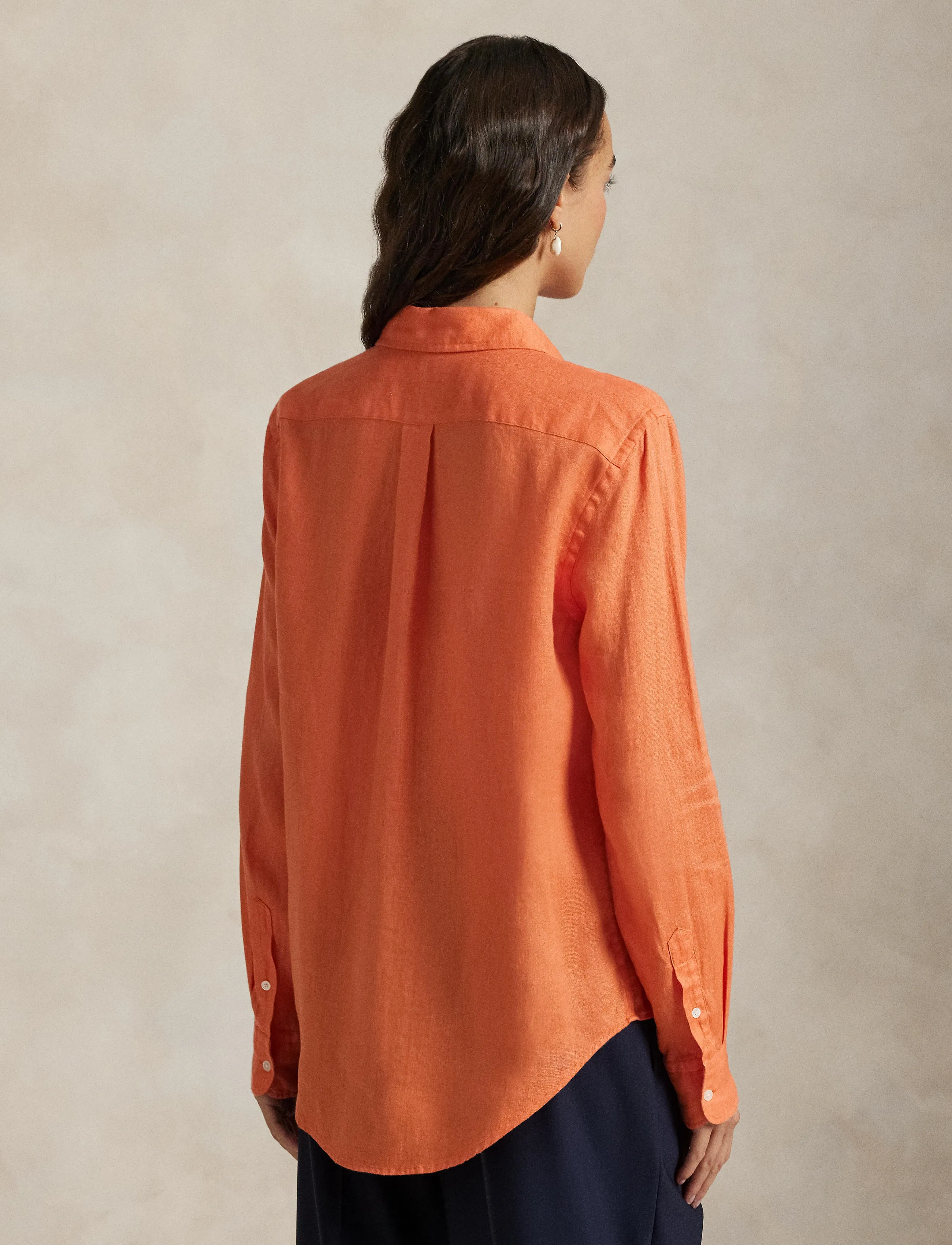 Polo Ralph Lauren 17/1 Pd Linen-Lsl-Bfs, XS, Shirts, Orange - Linen Frauen