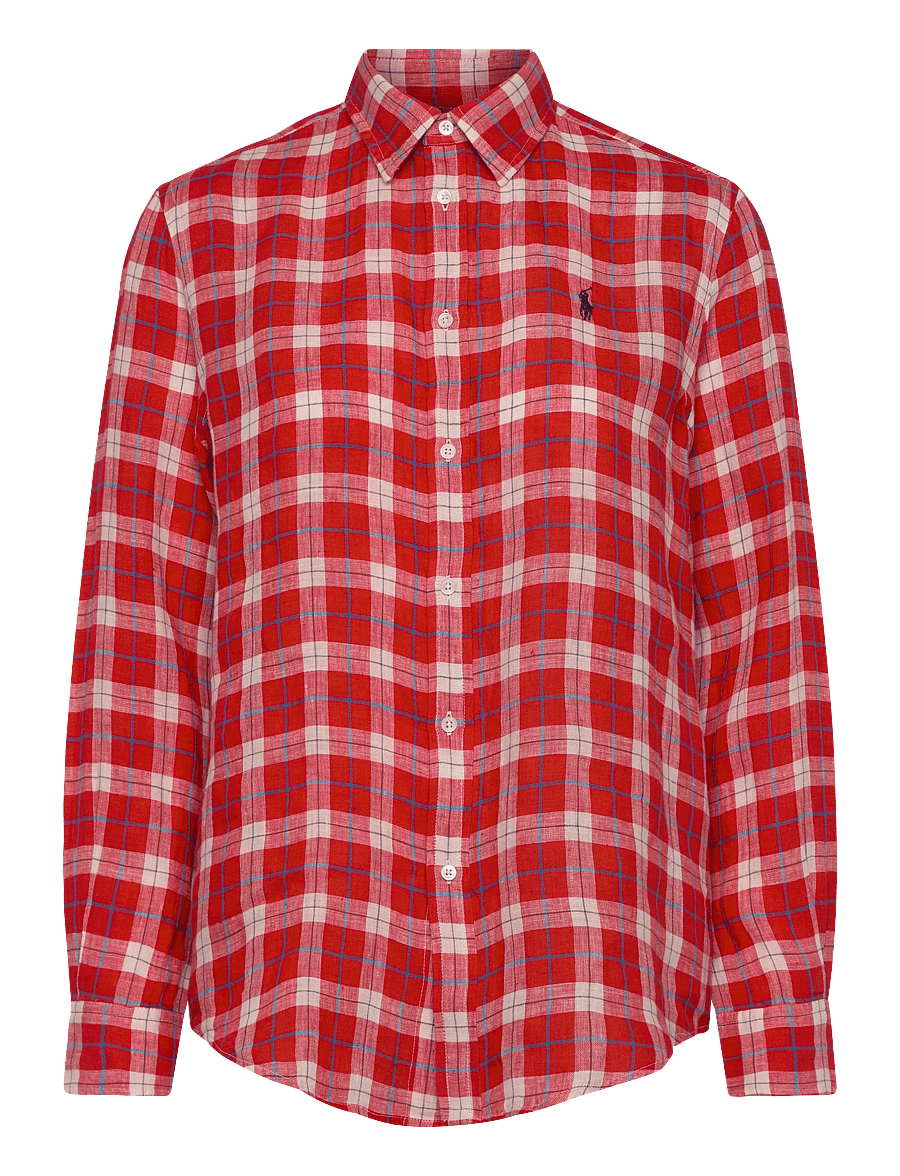 Polo Ralph Lauren - Classic Fit Plaid Linen Shirt - chemises en jeans - 2016 red white bl - 0