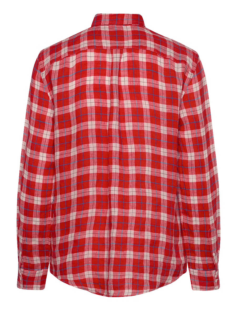 Polo Ralph Lauren - Classic Fit Plaid Linen Shirt - chemises en jeans - 2016 red white bl - 1