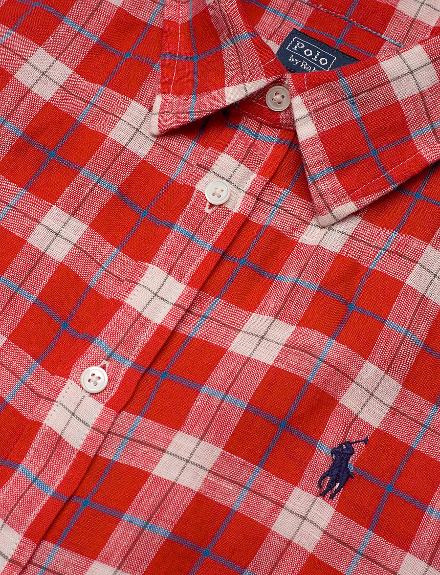 Polo Ralph Lauren - Classic Fit Plaid Linen Shirt - chemises en jeans - 2016 red white bl - 2