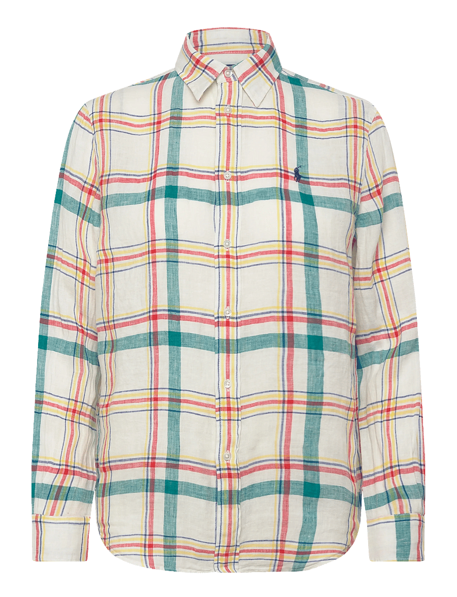 Polo Ralph Lauren - Classic Fit Plaid Linen Shirt - chemises en jeans - 2017 white-teal-r - 0