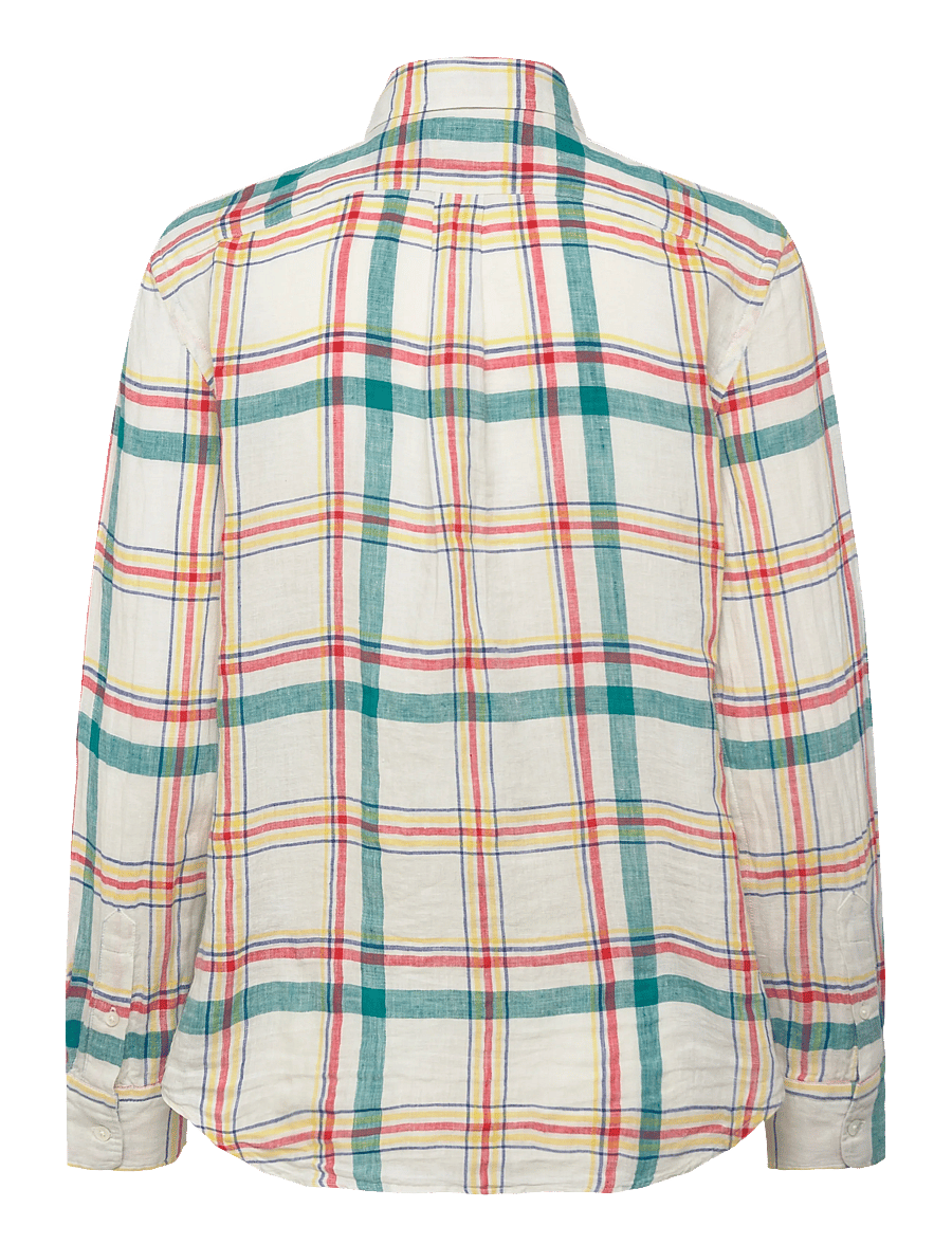 Polo Ralph Lauren - Classic Fit Plaid Linen Shirt - jeanshemden - 2017 white-teal-r - 1