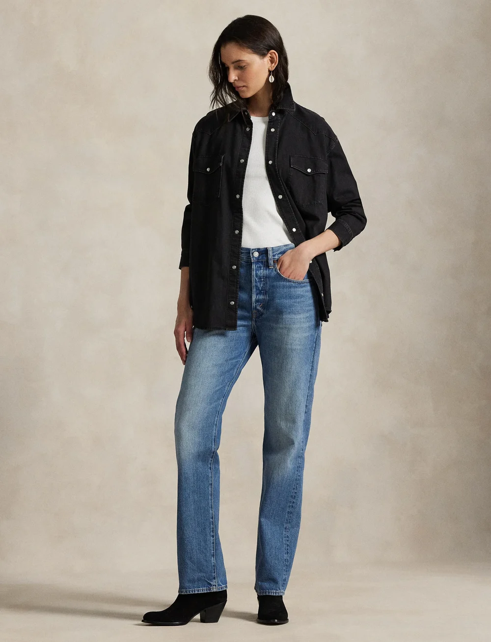 Polo Ralph Lauren - Big Fit Denim Western Shirt - denim shirts - bizella wash - 0