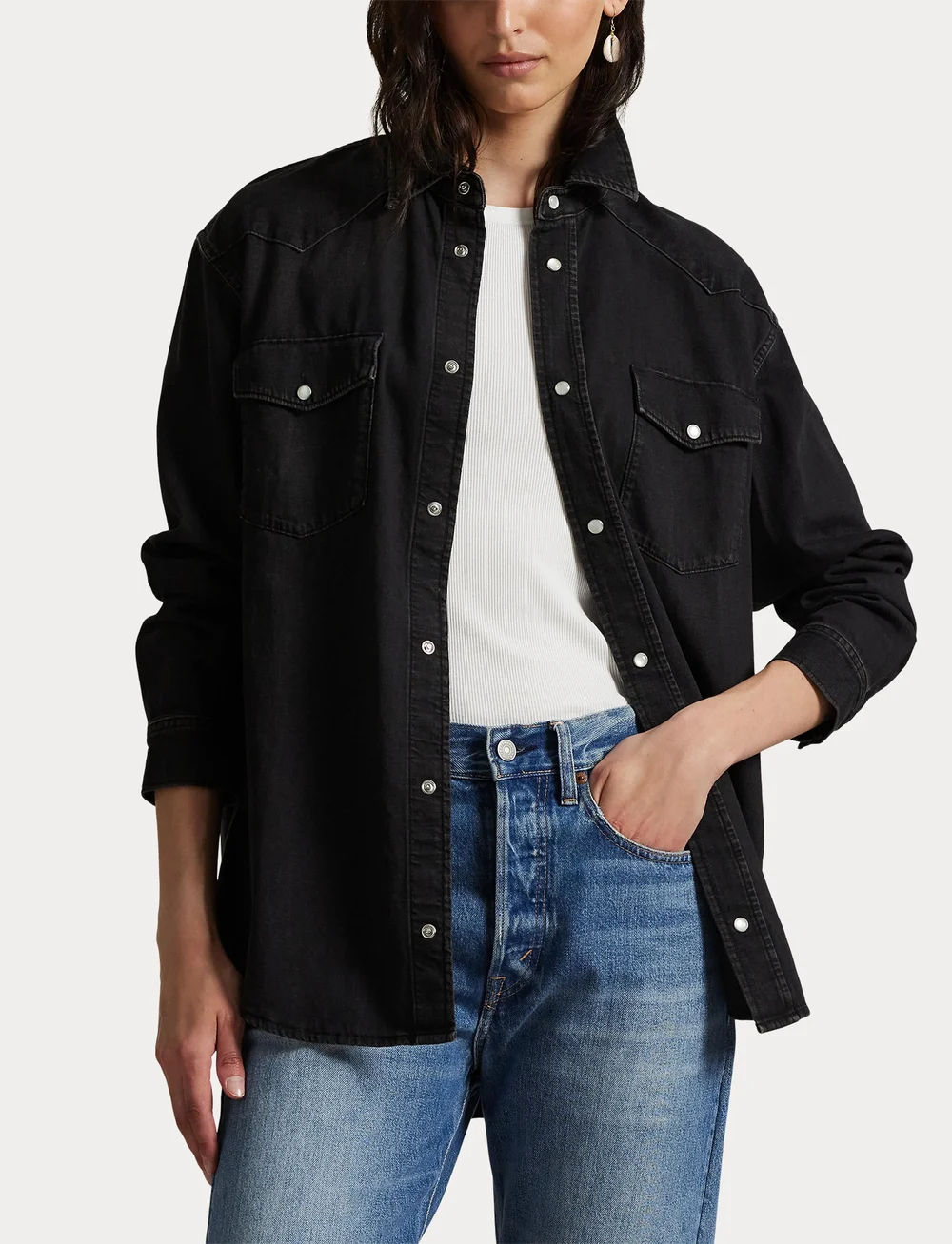 Polo Ralph Lauren - Big Fit Denim Western Shirt - chemises en jeans - bizella wash - 5